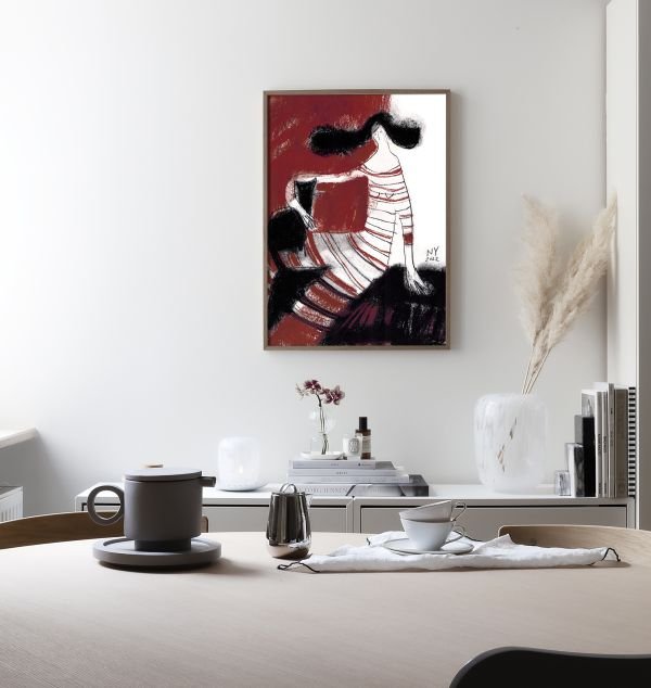 Plakatas "Su juoda kate". Iš serijos "Moters pasaulis" Nr. #098 - Image 9