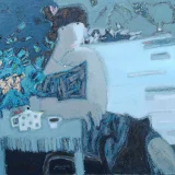 Natalia Yanekina paveikslas “Mėlyna diena”. Tapyba, aliejus, drobė